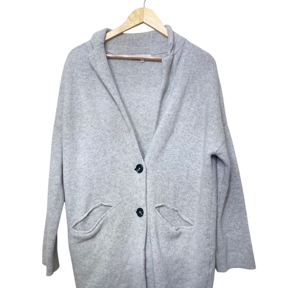 Madewell Kent Cardigan Sweater Womens Small Heather Grey 100% Merino Wool - Picture 2 of 5